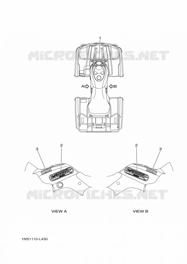 EMBLEME Yamaha QUAD 350 2013 GRIZZLY  YFM350FWA YFM35FGD