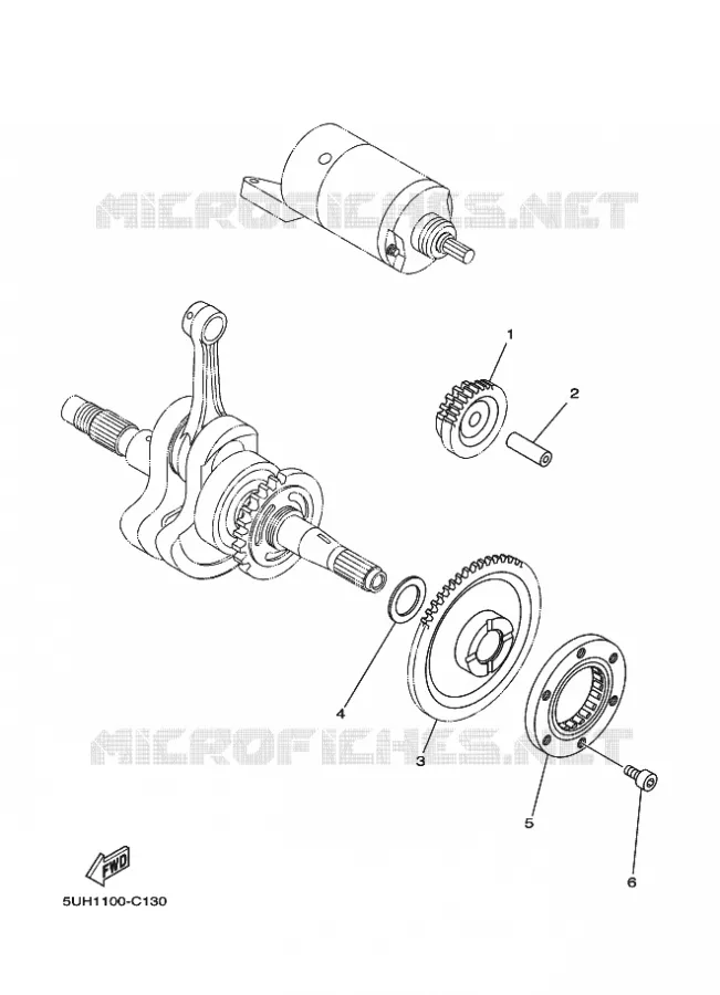 EMBRAYAGE DE DEMARREUR Yamaha QUAD 350 2013 GRIZZLY  YFM350FWA YFM35FGD