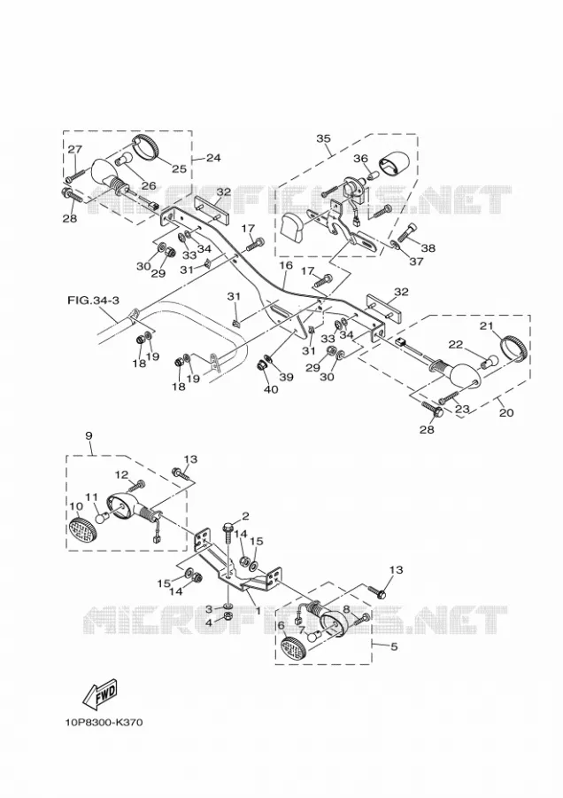 CLIGNOTANT Yamaha QUAD 350 2012 RAPTOR  YFM350R