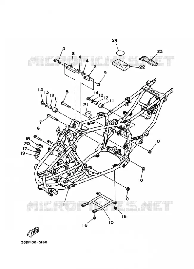 CADRE Yamaha QUAD 350 2002 WARRIOR  YFM350X YFM350XP WARRIOR