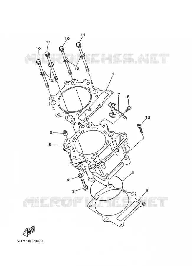 CYLINDRE Yamaha QUAD 660 2001 RAPTOR  YFM660R YFM660RN