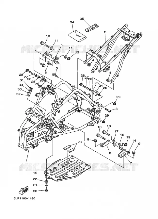 CADRE Yamaha QUAD 660 2001 RAPTOR  YFM660R