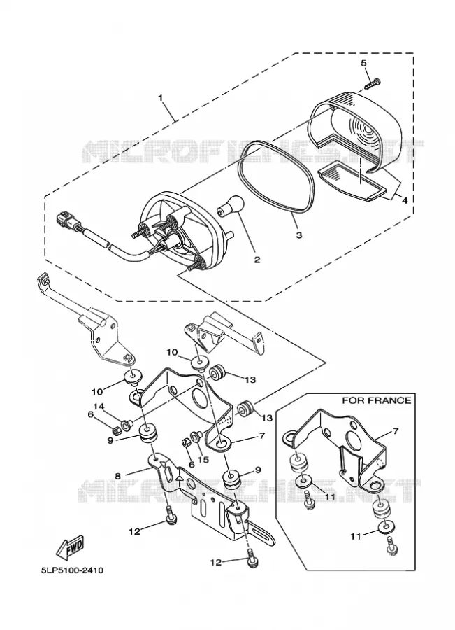 FEU ARRIERE 2 Yamaha QUAD 660 2002 RAPTOR  YFM660R YFM660RP