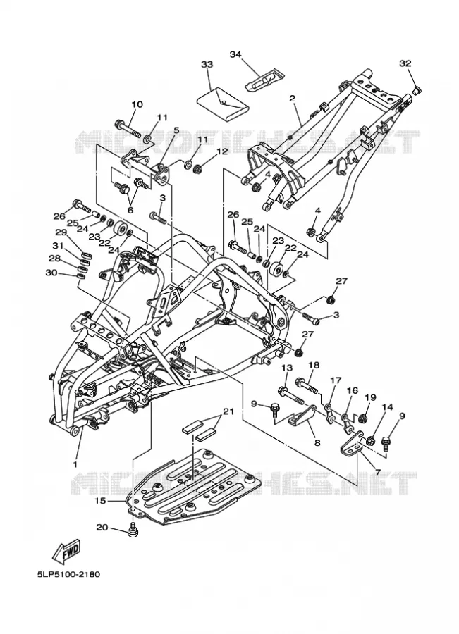 CADRE Yamaha QUAD 660 2004 RAPTOR  YFM660R YFM660RS