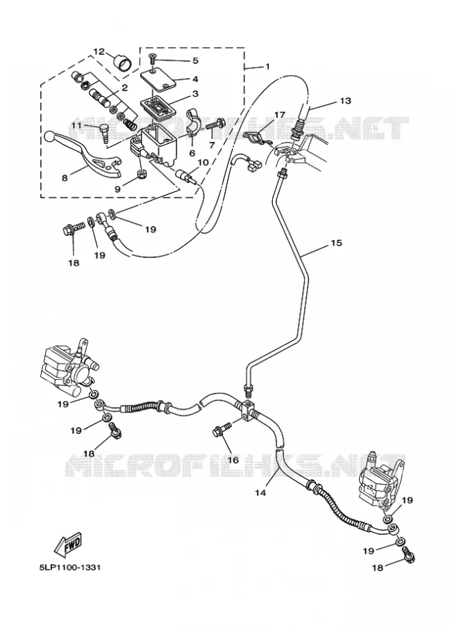 MAITRE CYLINDRE DE FREIN AVANT Yamaha QUAD 660 2005 RAPTOR  YFM660R YFM660RT