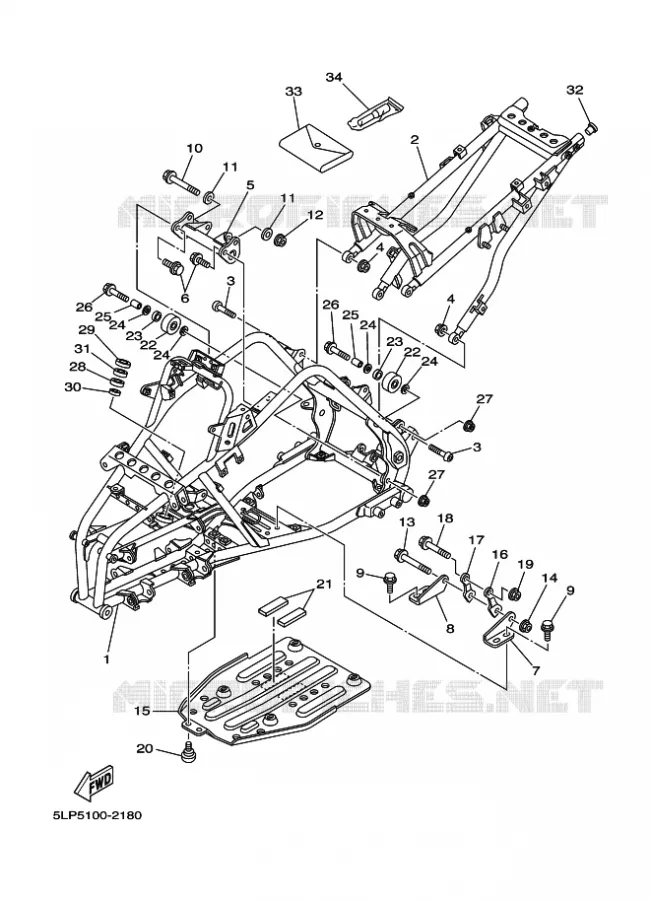 CADRE Yamaha QUAD 660 2005 RAPTOR  YFM660R YFM660RT