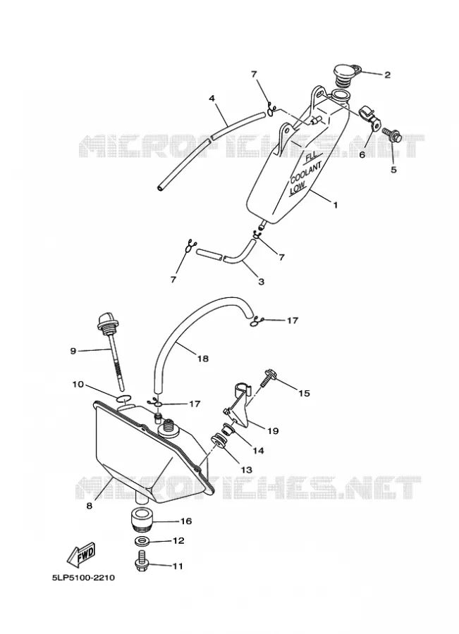 RESERVOIR D'HUILE Yamaha QUAD 660 2005 RAPTOR  YFM660R YFM660RT