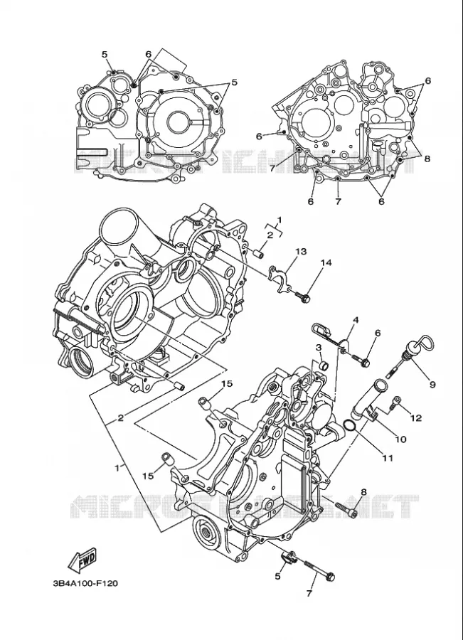 CARTER MOTEUR Yamaha QUAD 700 2007 GRIZZLY  YFM700FWAD GRIZZLY 700 FI