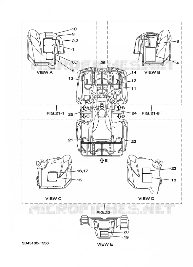 EMBLEME / ETIQUETTE 2 Yamaha QUAD 700 2007 GRIZZLY  YFM700FWAD GRIZZLY 700 FI