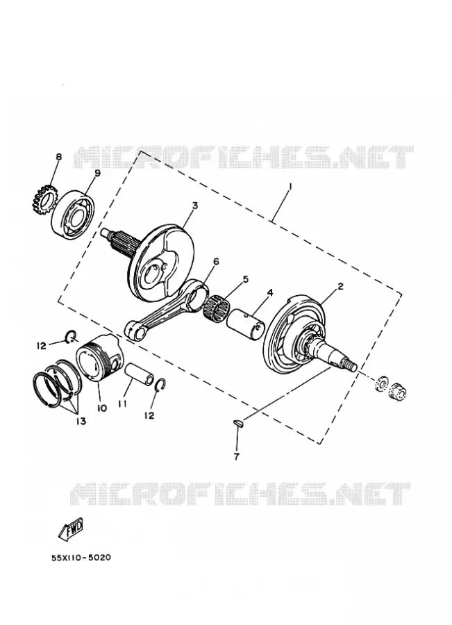 VILEBREQUIN / PISTON Yamaha QUAD 80 2003 RAPTOR  YFM80W YFM80WR