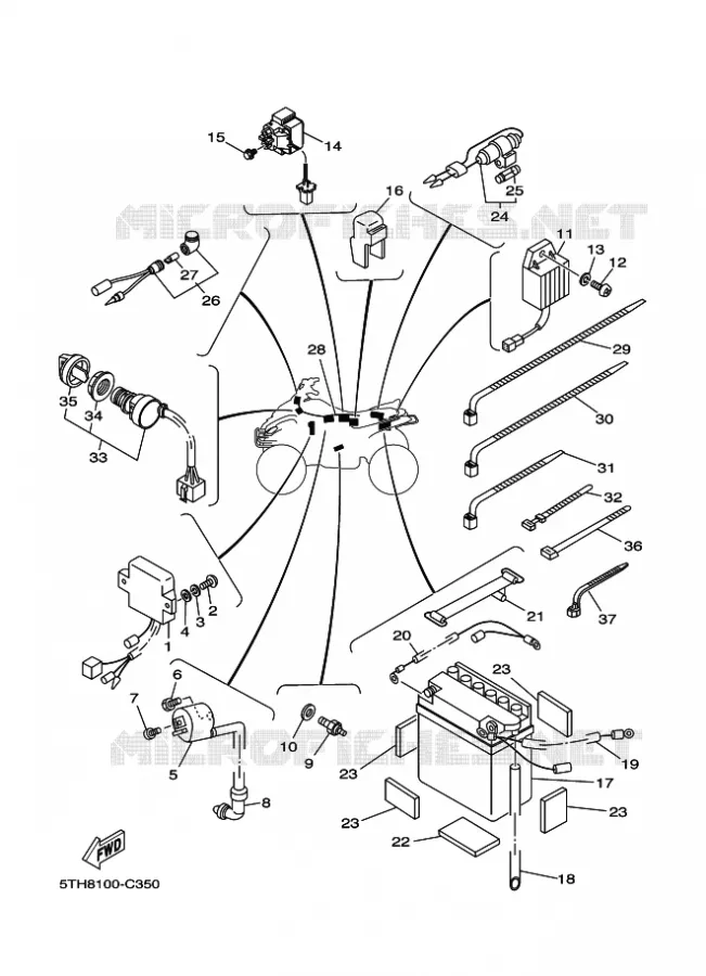 PARTIE ELECTRIQUE 1 Yamaha QUAD 80 2004 RAPTOR  YFM80W YFM80WS