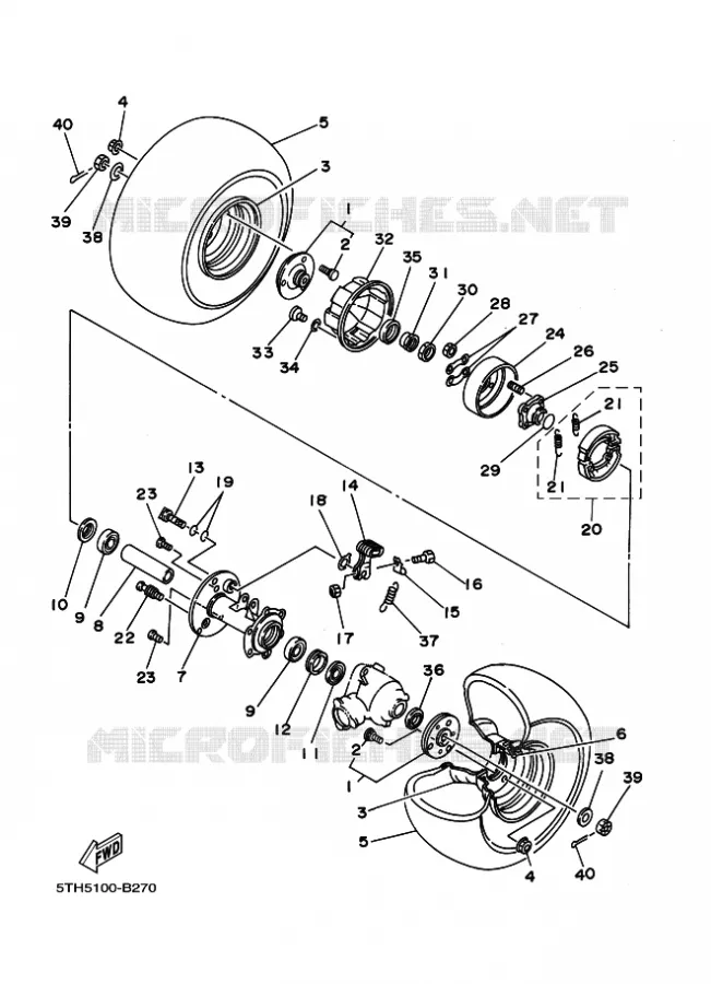 ROUE ARRIERE Yamaha QUAD 80 2007 RAPTOR  YFM80W YFM80