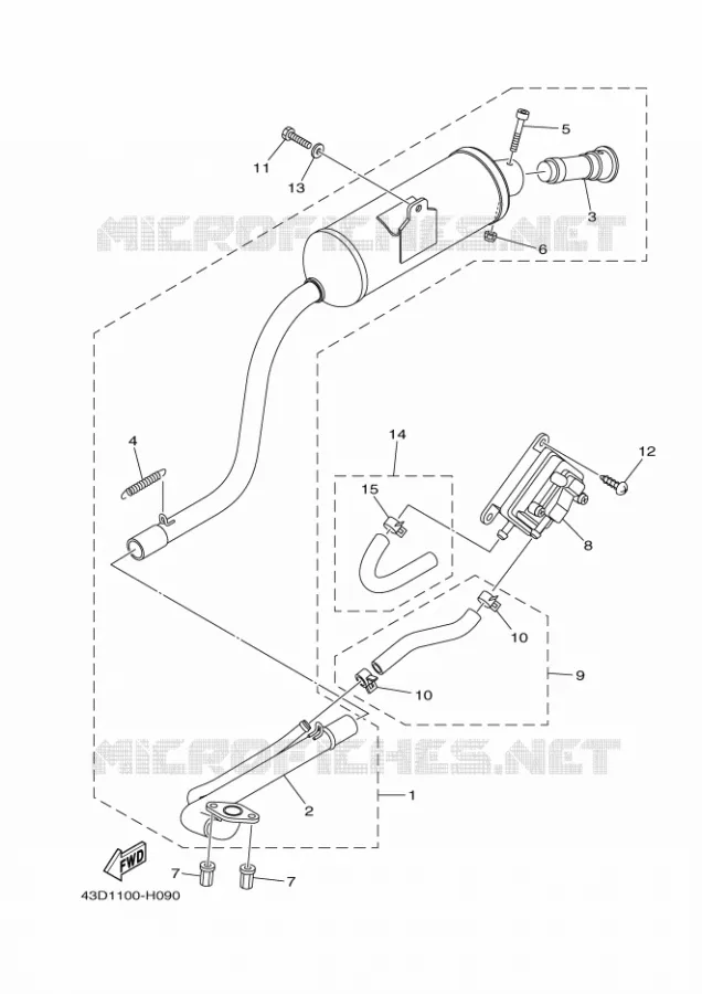 ECHAPPEMENT Yamaha QUAD 90 2009 RAPTOR  YFM90R