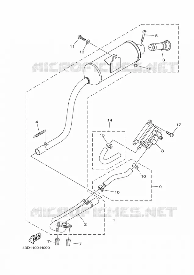 ECHAPPEMENT Yamaha QUAD 90 2010 RAPTOR  YFM90R