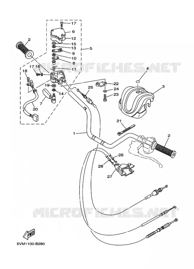 GUIDON ET CABLES Yamaha QUAD 200 2003 BLASTER  YFS200 YFS200R BLASTER