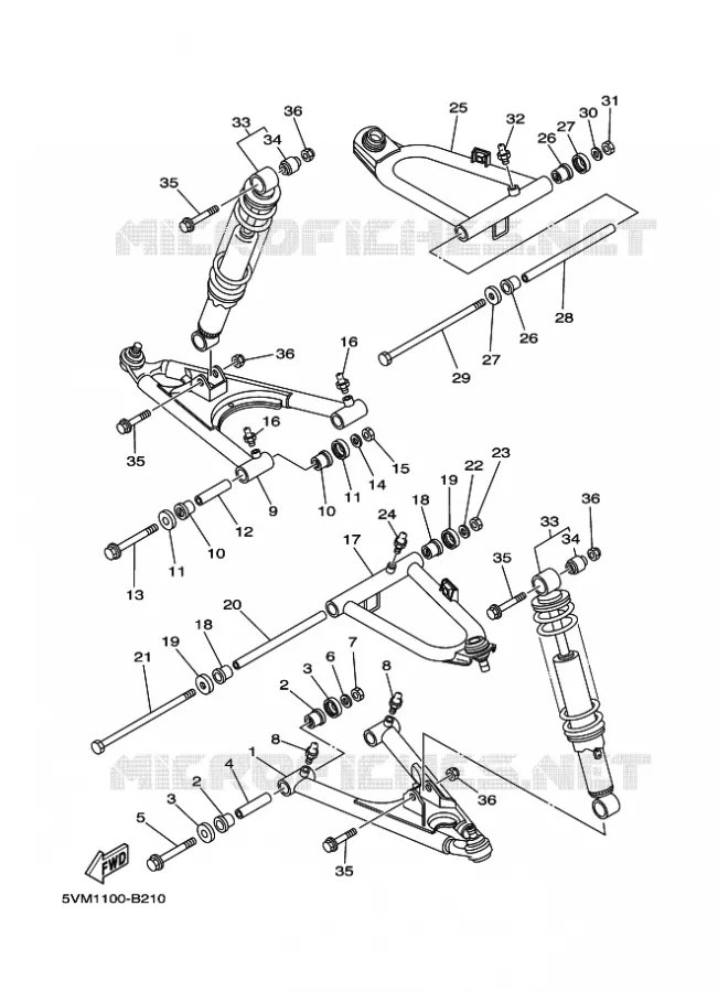 SUSPENSION / ROUE AVANT Yamaha QUAD 200 2004 BLASTER  YFS200 YFS200S BLASTER