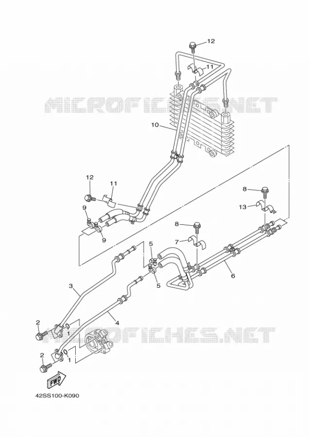 RADIATEUR D'HUILE / ECHANGEUR Yamaha SIDE BY SIDE 700 2012 RHINO  YXR700F YXR7FSPB