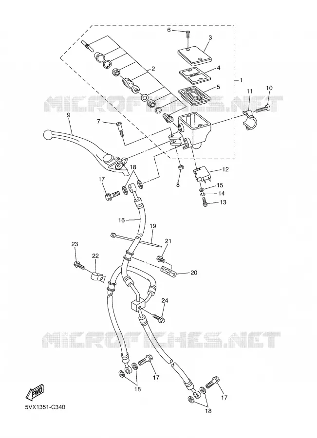 MAITRE CYLINDRE AVANT Yamaha MOTO 600 2004 FAZER  FZ6-SS