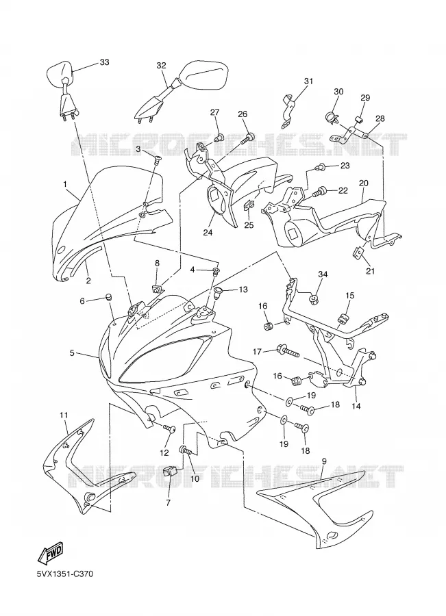 CARENAGES 1  Yamaha MOTO 600 2004 FAZER  FZ6-SS