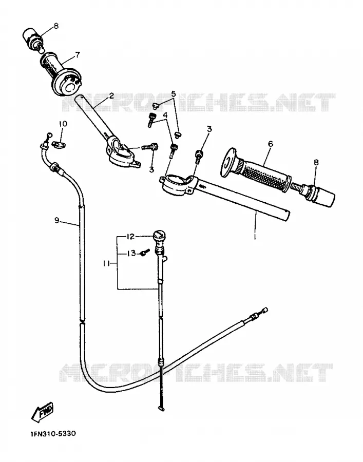 GUIDON ET CABLES Yamaha MOTO 750 1986 FZ  FZ750