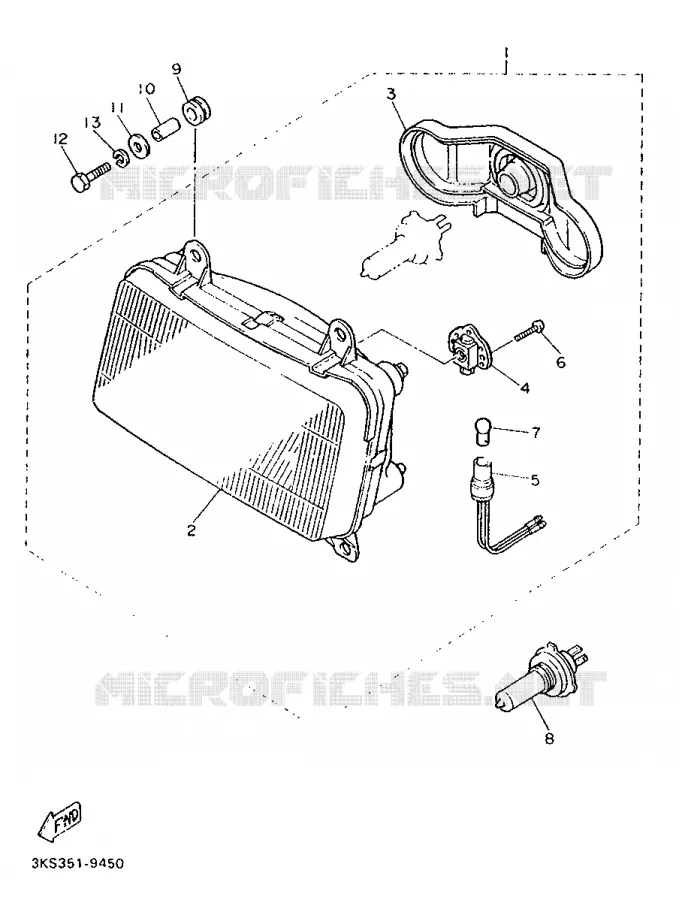 PHARE  Yamaha MOTO 750 1989 FZ  FZ750