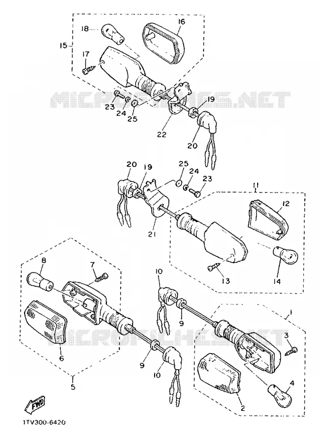 CLIGNOTANT Yamaha MOTO 750 1991 FZ  FZ750
