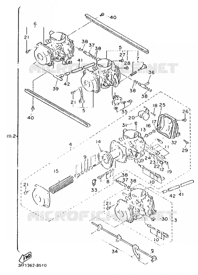 PIÈCES OPTIONNELLES - CARBURATEUR Yamaha MOTO 750 1991 FZ  FZ750