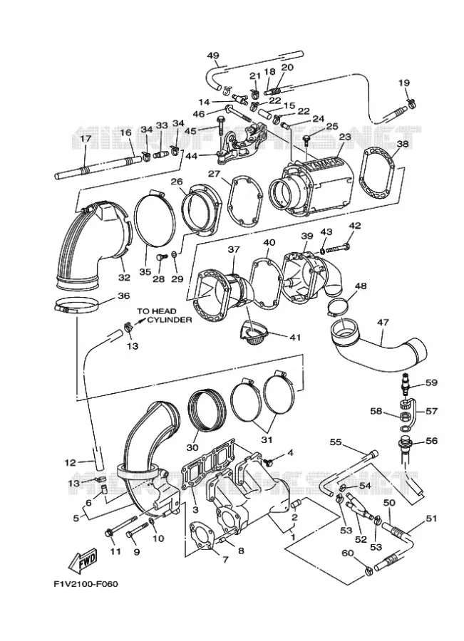 ECHAPPEMENT 1 Yamaha WAVERUNNER 700 2010 JET  VX700-J