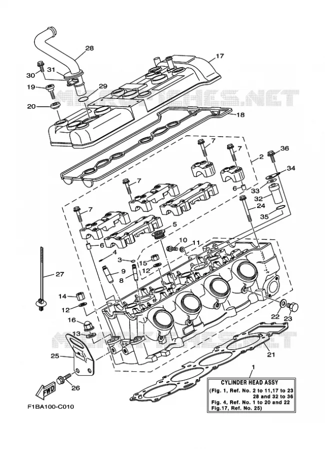 CYLINDRE Yamaha WAVERUNNER 1000 2004 FZ  ENG FOR FZ1000A