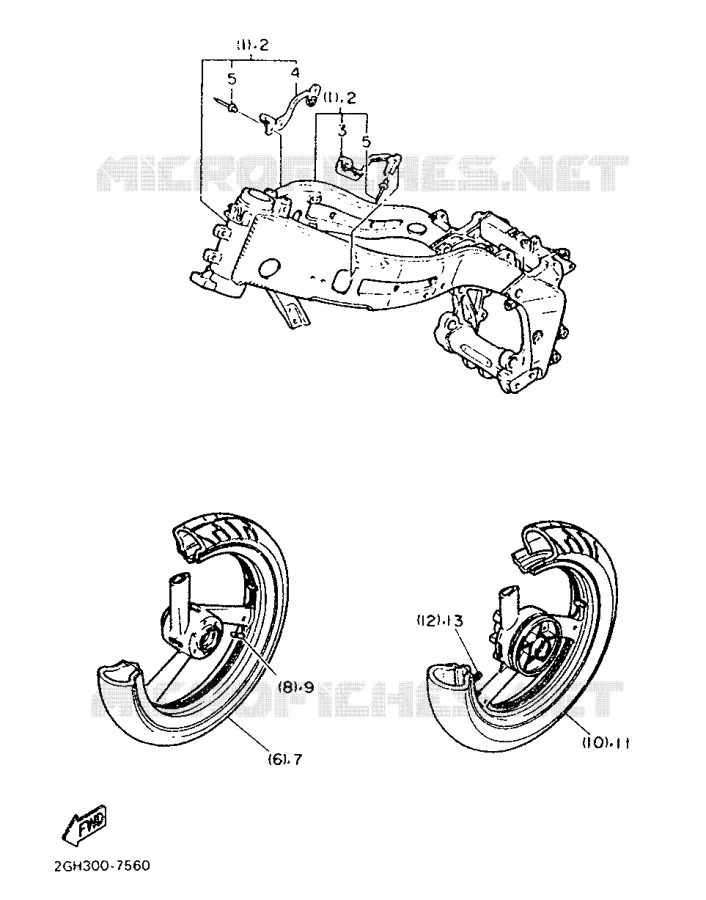 PIÈCES OPTIONNELLES - PARTIE CYCLE Yamaha MOTO 1000 1987 FZR  FZR1000