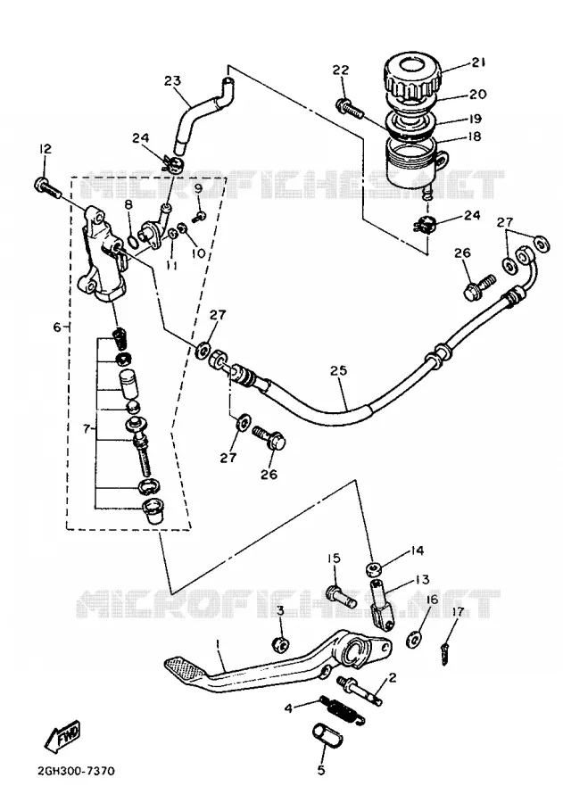MAITRE CYLINDRE DE FREIN ARRIERE Yamaha MOTO 1000 1987 FZR  FZR1000