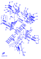 SUPPORT / REPOSE PIEDS pour Yamaha FZR1000 de 1988