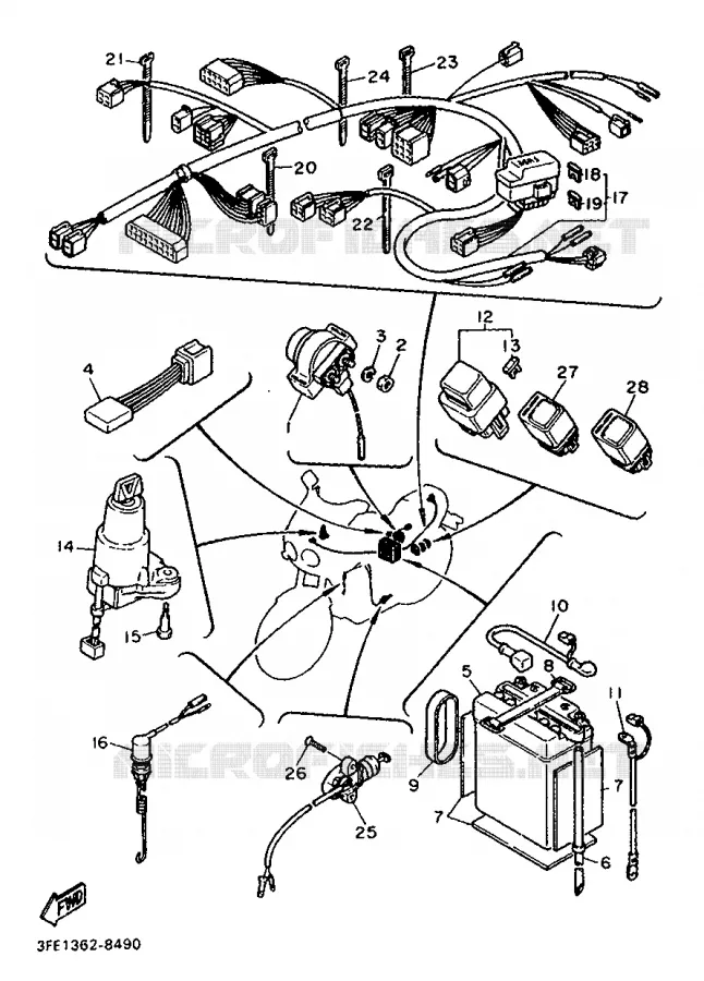 PARTIE ELECTRIQUE 2 Yamaha MOTO 1000 1988 FZR  FZR1000