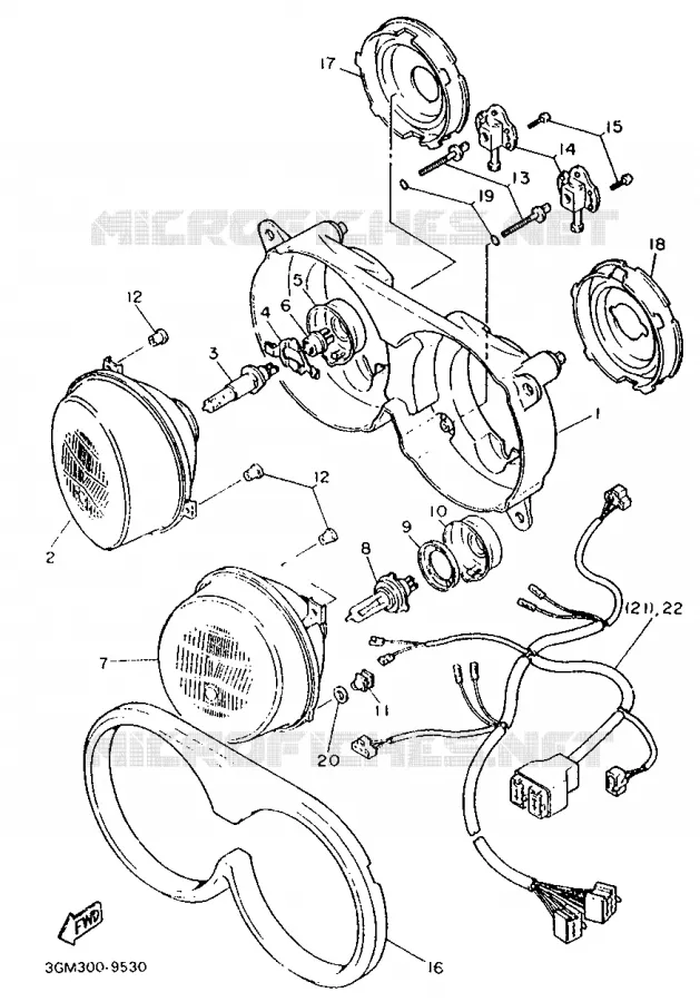 PIÈCES OPTIONNELLES Yamaha MOTO 1000 1989 FZR  FZR1000