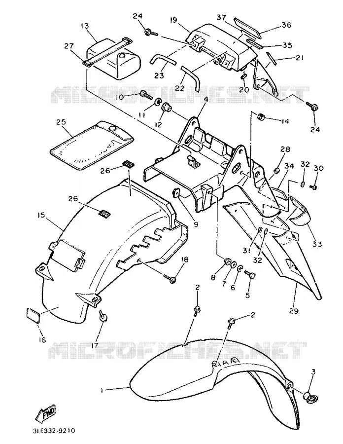 GARDE BOUE Yamaha MOTO 1000 1989 FZR  FZR1000