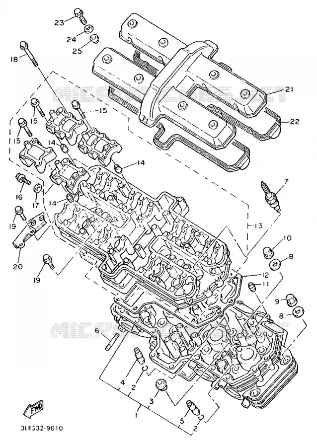 CULASSE Yamaha MOTO 1000 1989 FZR  FZR1000