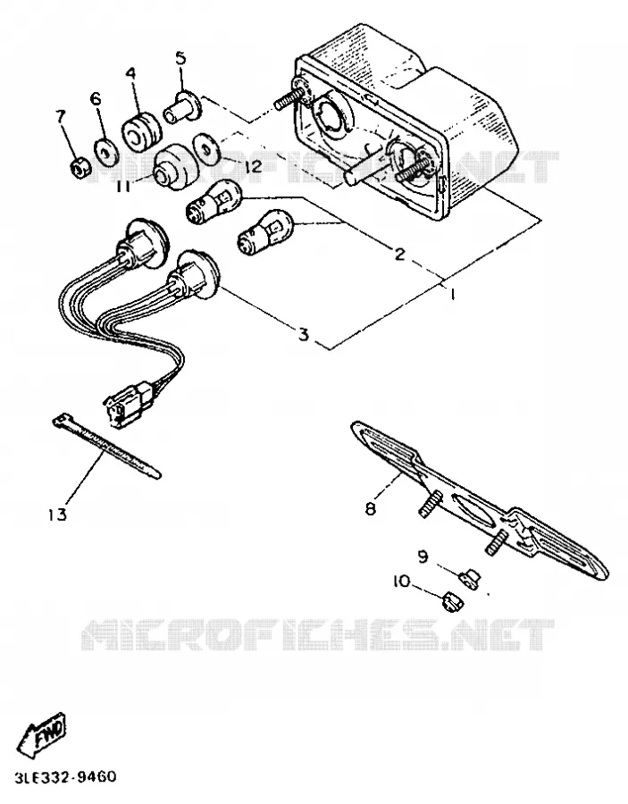 FEU ARRIERE Yamaha MOTO 1000 1989 FZR  FZR1000