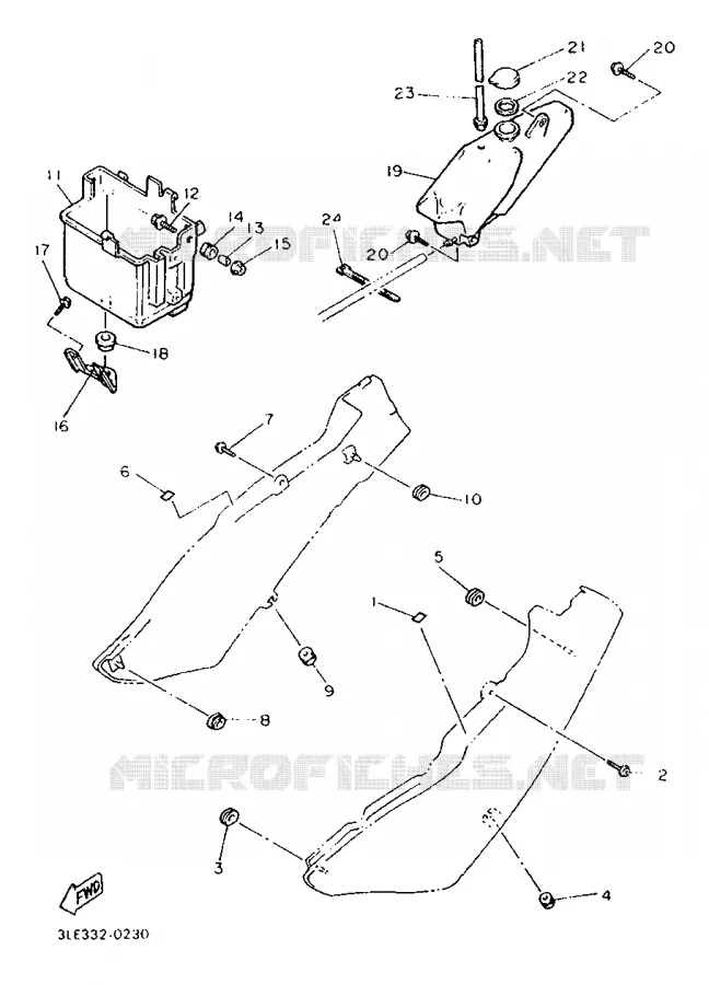 COUVERCLE LATERAL 2 Yamaha MOTO 1000 1990 FZR  FZR1000