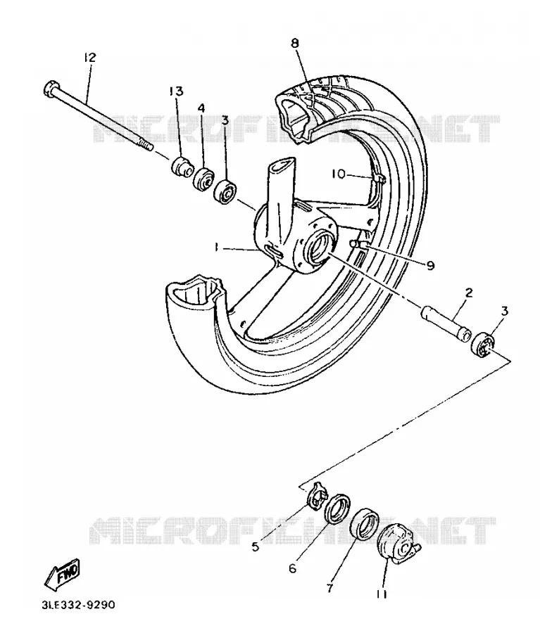 ROUE AVANT Yamaha MOTO 1000 1990 FZR  FZR1000