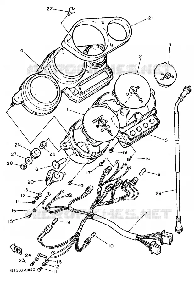 COMPTEUR  Yamaha MOTO 1000 1990 FZR  FZR1000