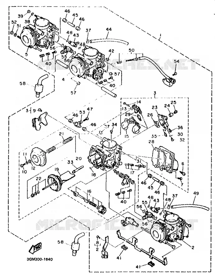 PIÈCES OPTIONNELLES - CARBURATEUR Yamaha MOTO 1000 1991 FZR  FZR1000