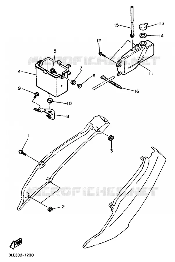 COUVERCLE LATERAL 2 Yamaha MOTO 1000 1991 FZR  FZR1000