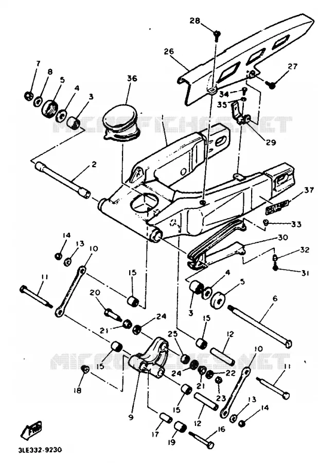 BRAS ARRIERE Yamaha MOTO 1000 1991 FZR  FZR1000