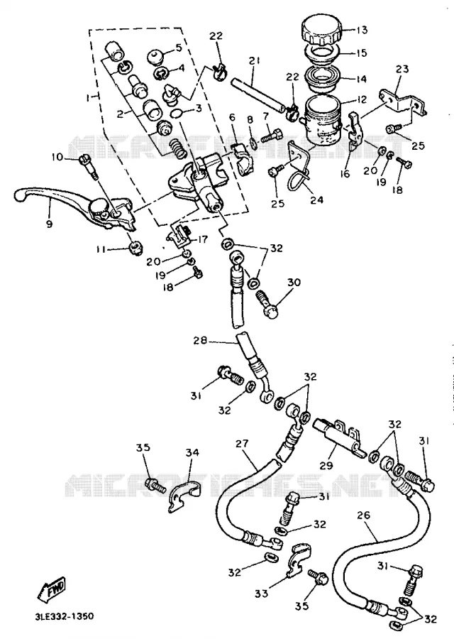 MAITRE CYLINDRE AVANT Yamaha MOTO 1000 1991 FZR  FZR1000