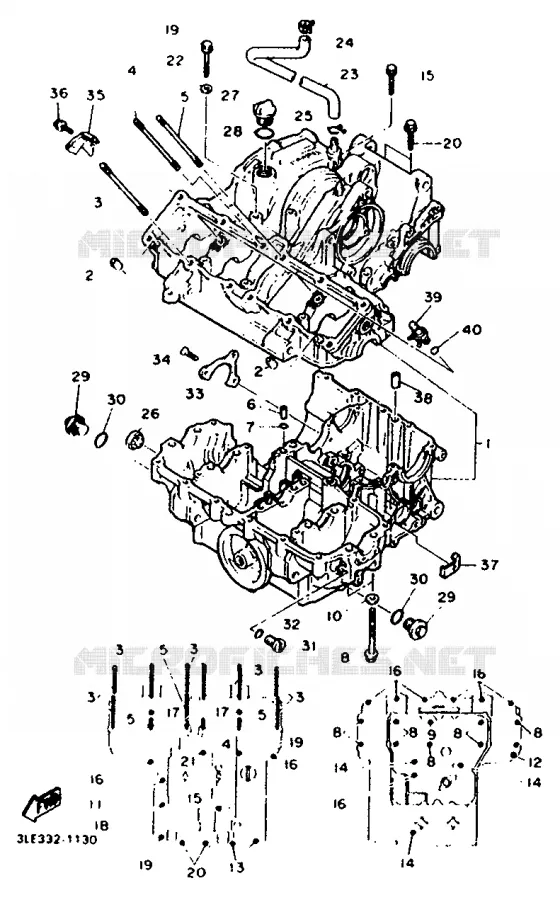 CARTER MOTEUR Yamaha MOTO 1000 1992 FZR  FZR1000