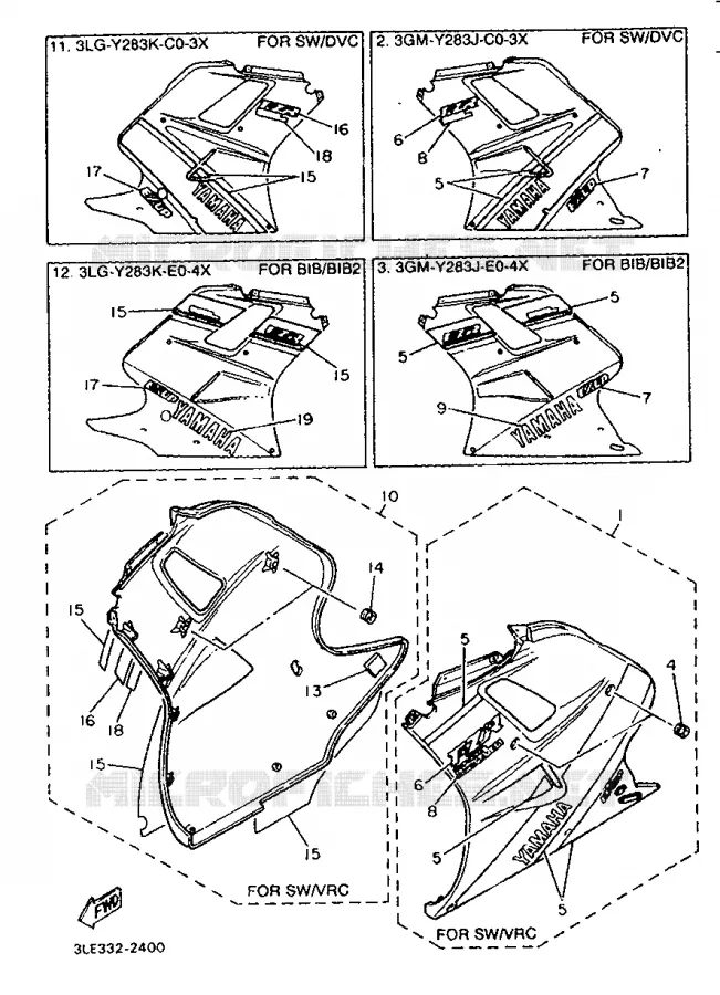 CARENAGES 2 Yamaha MOTO 1000 1992 FZR  FZR1000