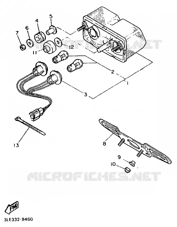 FEU ARRIERE Yamaha MOTO 1000 1992 FZR  FZR1000