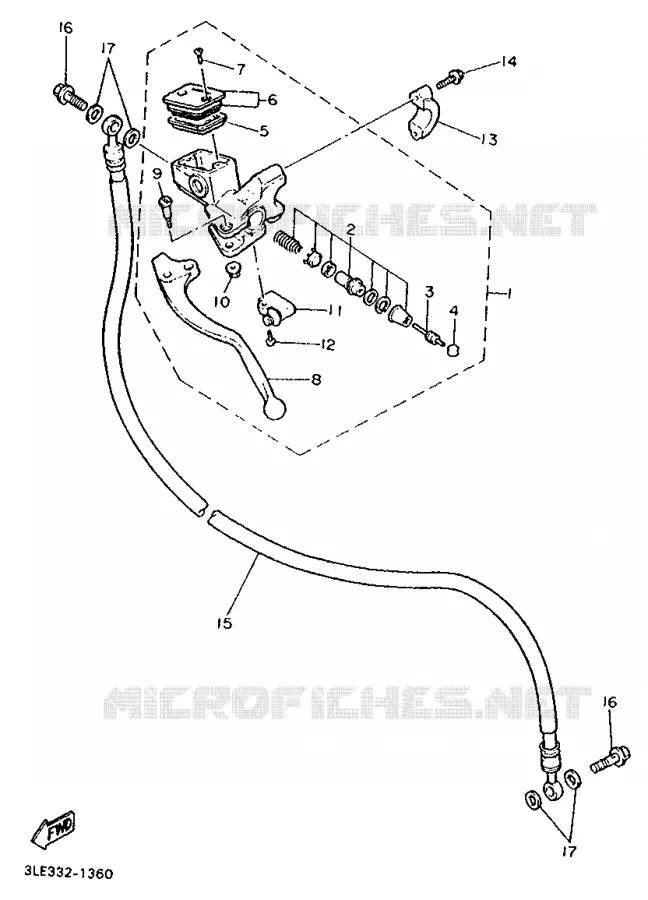 MAITRE CYLINDRE D'EMBRAYAGE Yamaha MOTO 1000 1992 FZR  FZR1000