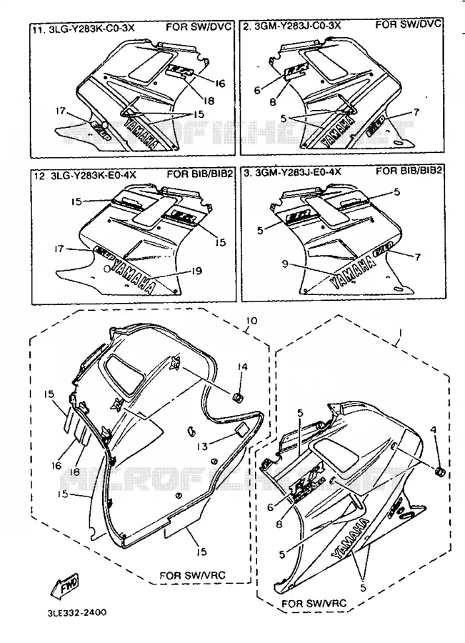 CARENAGES 2 Yamaha MOTO 1000 1992 FZR  FZR1000