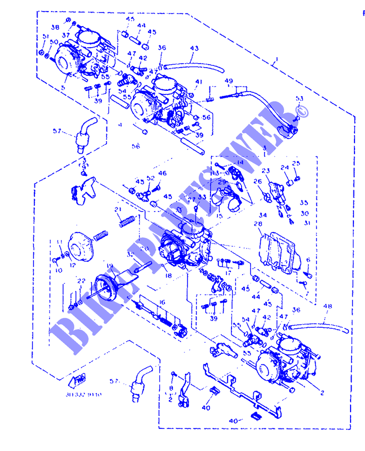 PIÈCES OPTIONNELLES   CARBURATEUR   FINLANDE / SUEDE pour Yamaha FZR1000 de 1993